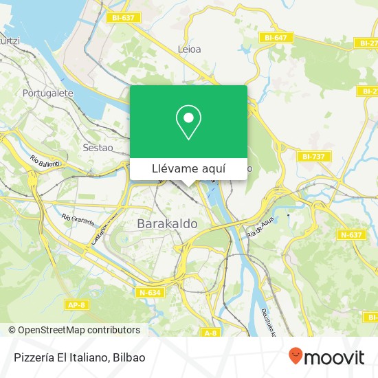 Mapa Pizzería El Italiano, Calle La Fandería, 3 48901 Barakaldo