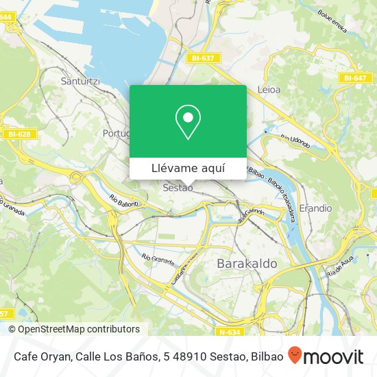 Mapa Cafe Oryan, Calle Los Baños, 5 48910 Sestao