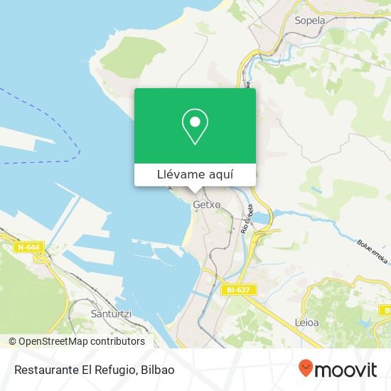 Mapa Restaurante El Refugio, Avenida de Algorta, 90 48991 Algorta Getxo