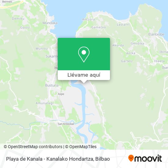 Mapa Playa de Kanala - Kanalako Hondartza