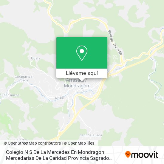 Mapa Colegio N S De La Mercedes En Mondragon Mercedarias De La Caridad Provincia Sagrado Corazon De Jesu