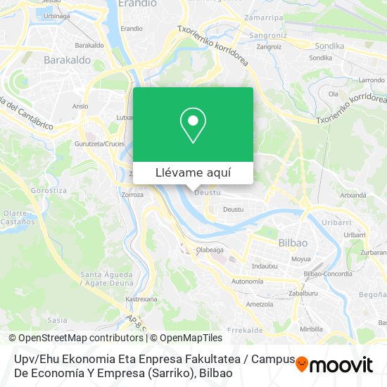Mapa Upv / Ehu Ekonomia Eta Enpresa Fakultatea / Campus De Economía Y Empresa (Sarriko)