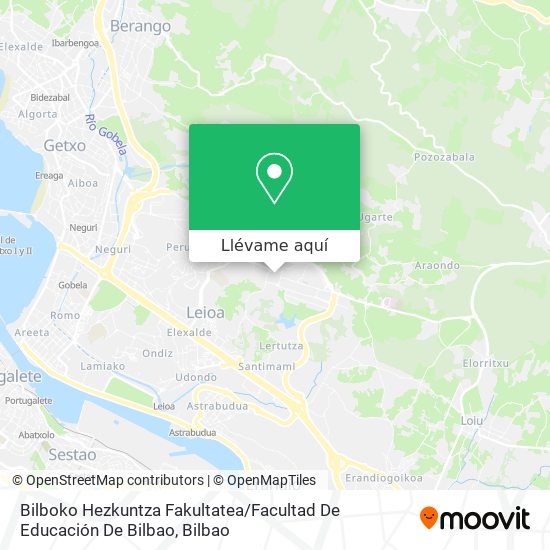 Mapa Bilboko Hezkuntza Fakultatea / Facultad De Educación De Bilbao