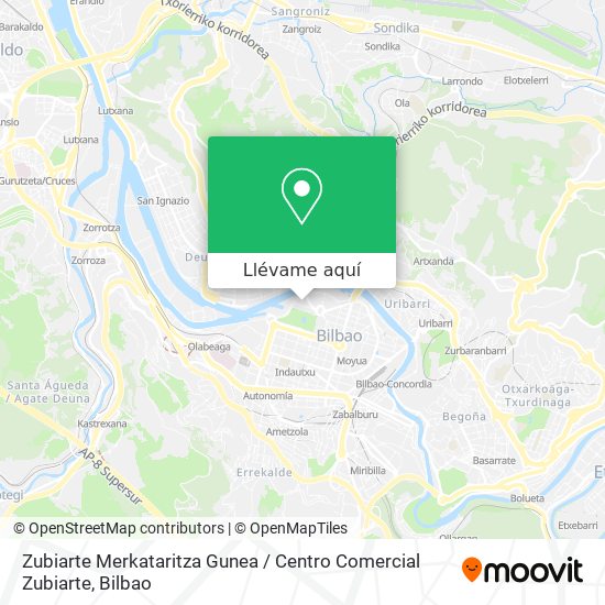 Mapa Zubiarte Merkataritza Gunea / Centro Comercial Zubiarte