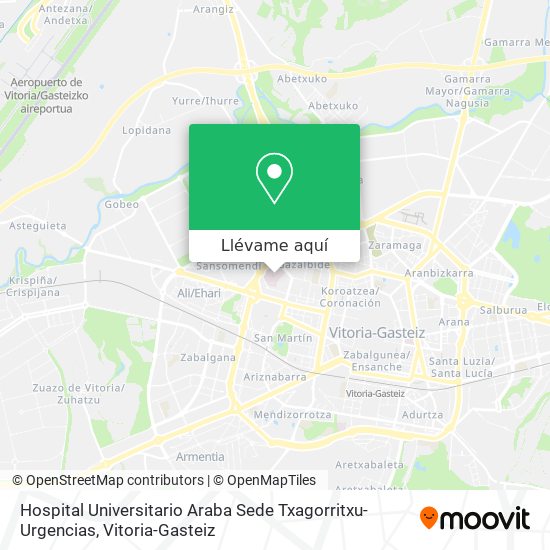 Mapa Hospital Universitario Araba Sede Txagorritxu-Urgencias