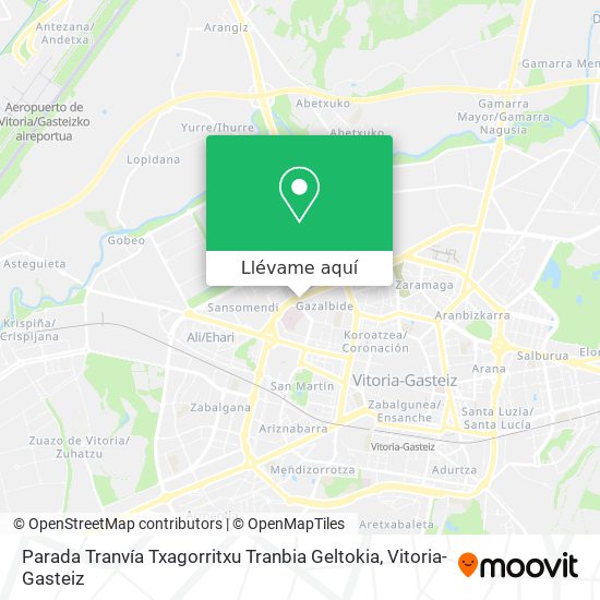 Mapa Parada Tranvía Txagorritxu Tranbia Geltokia