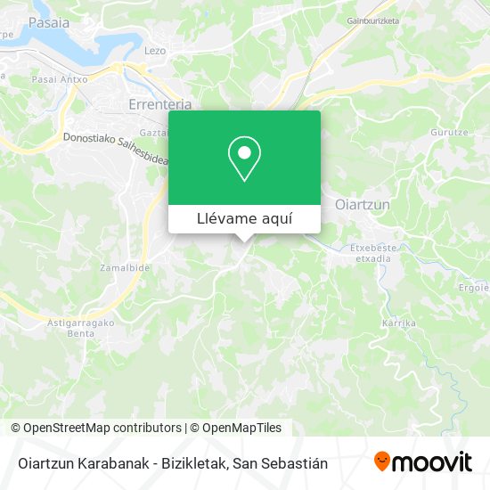 Mapa Oiartzun Karabanak - Bizikletak