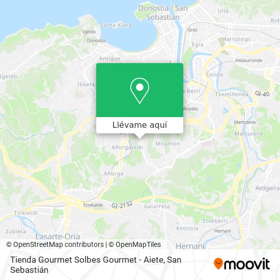 Mapa Tienda Gourmet Solbes Gourmet - Aiete