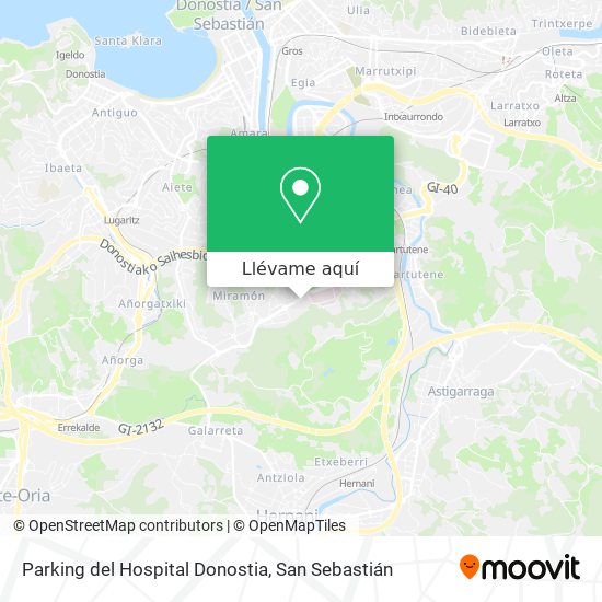 Mapa Parking del Hospital Donostia