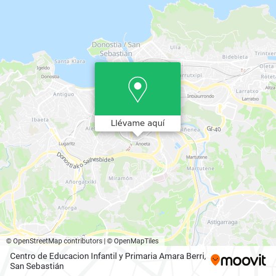 Mapa Centro de Educacion Infantil y Primaria Amara Berri