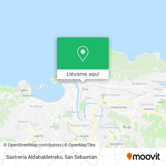 Cómo llegar a Sastreria Aldabaldetreku en Donostia-San Sebastián en Autobús  o Tren?