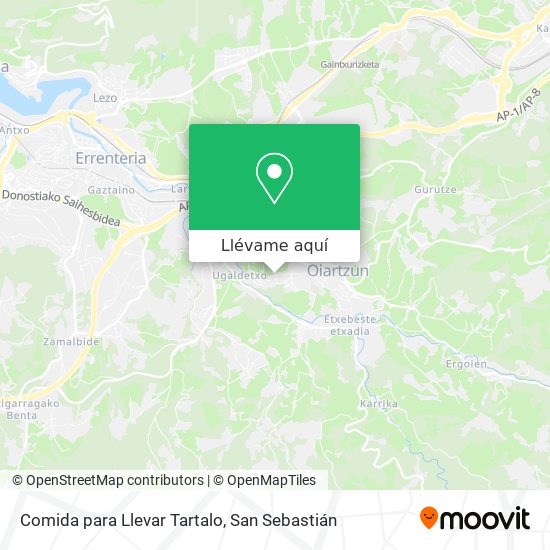 Mapa Comida para Llevar Tartalo