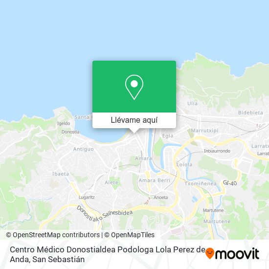 Mapa Centro Médico Donostialdea Podologa Lola Perez de Anda