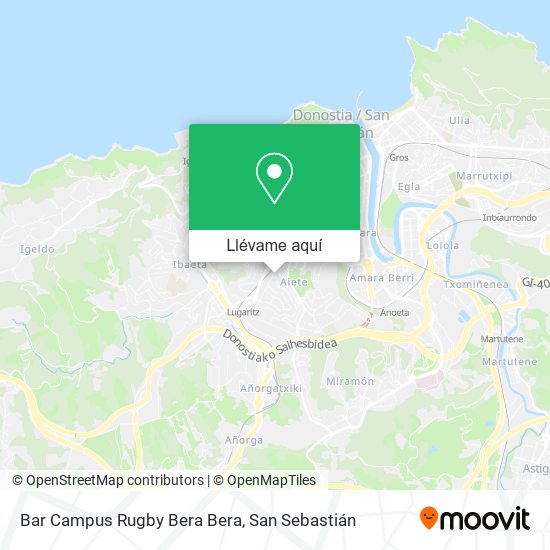 Mapa Bar Campus Rugby Bera Bera