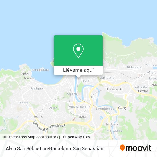 Mapa Alvia San Sebastián-Barcelona