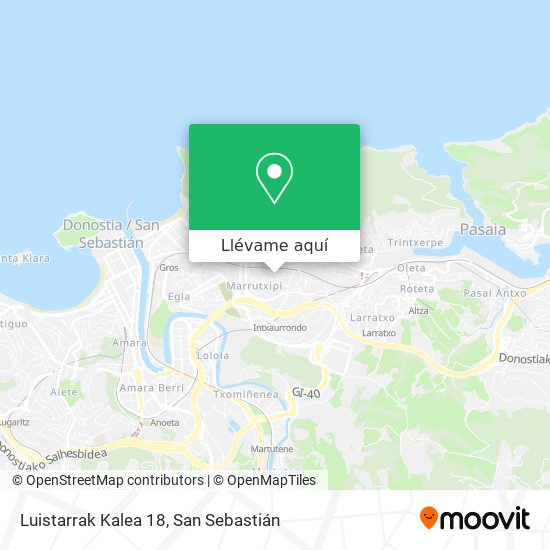 Mapa Luistarrak Kalea 18