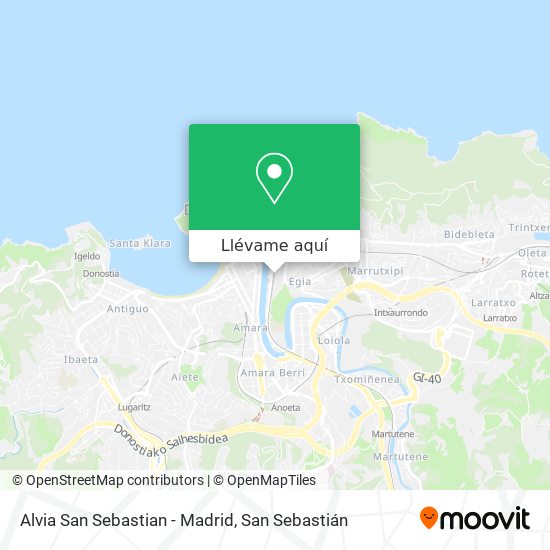 Mapa Alvia San Sebastian - Madrid