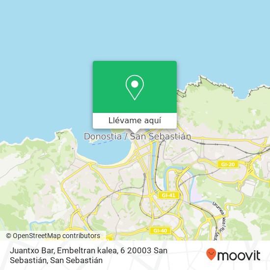 Mapa Juantxo Bar, Embeltran kalea, 6 20003 San Sebastián