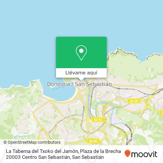 Mapa La Taberna del Txoko del Jamón, Plaza de la Brecha 20003 Centro San Sebastián