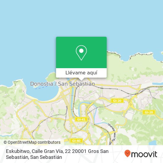 Mapa Eskubitwo, Calle Gran Vía, 22 20001 Gros San Sebastián