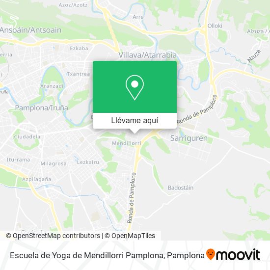 Mapa Escuela de Yoga de Mendillorri Pamplona