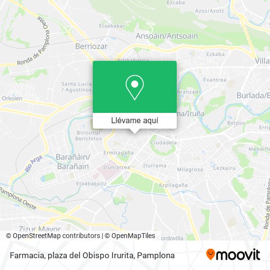 Mapa Farmacia, plaza del Obispo Irurita