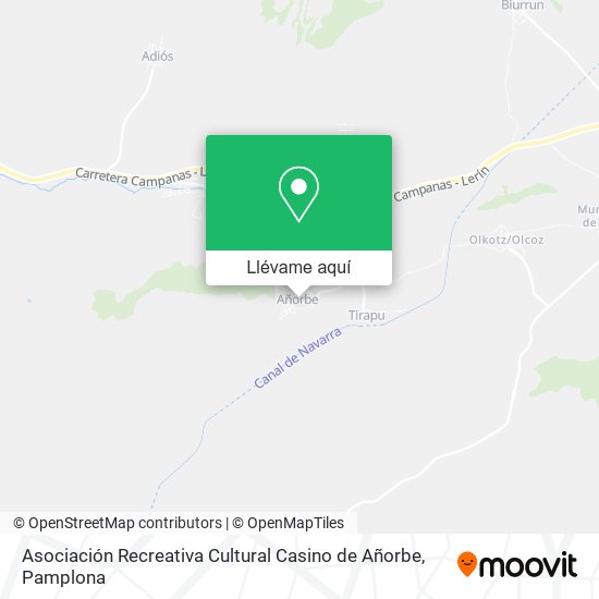 Mapa Asociación Recreativa Cultural Casino de Añorbe