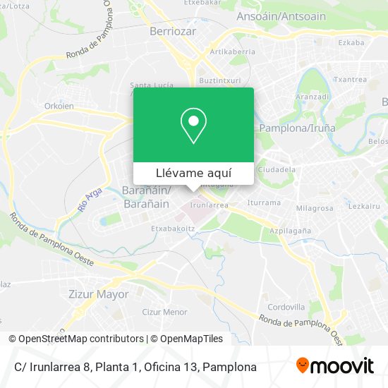 Mapa C/ Irunlarrea 8, Planta 1, Oficina 13