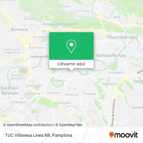Mapa TUC Villavesa Linea N8