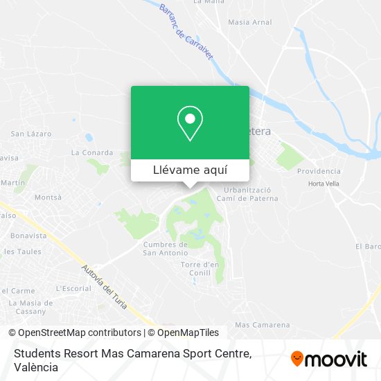 Mapa Students Resort Mas Camarena Sport Centre