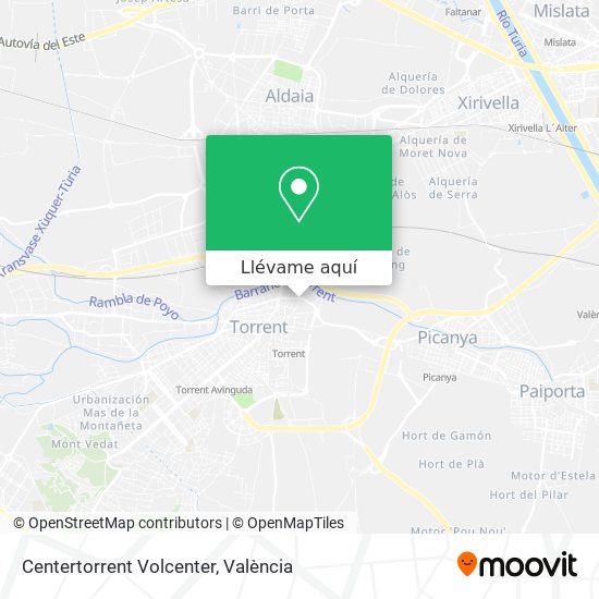 Mapa Centertorrent Volcenter