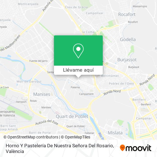 Mapa Horno Y Pastelería De Nuestra Señora Del Rosario