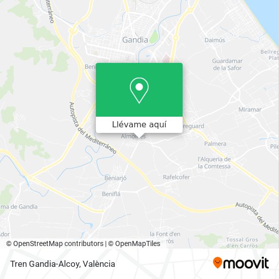 Mapa Tren Gandia-Alcoy