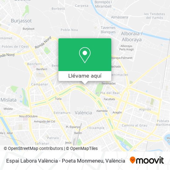 Mapa Espai Labora València - Poeta Monmeneu
