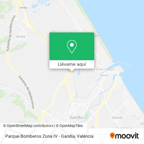 Mapa Parque Bomberos Zona IV - Gandia