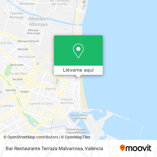 Mapa Bar Restaurante Terraza Malvarrosa