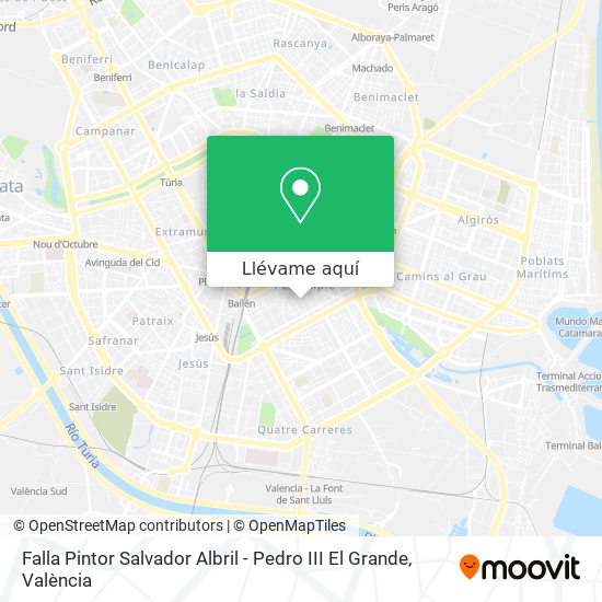 Mapa Falla Pintor Salvador Albril - Pedro III El Grande