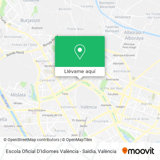 Mapa Escola Oficial D'Idiomes València - Saïdia