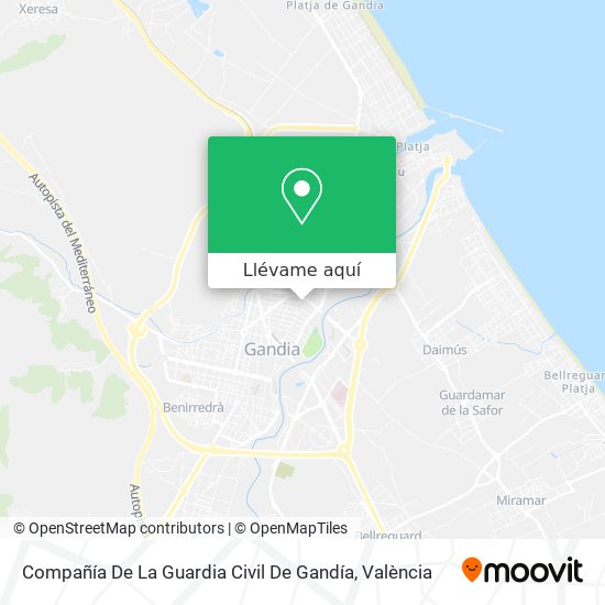 Mapa Compañía De La Guardia Civil De Gandía