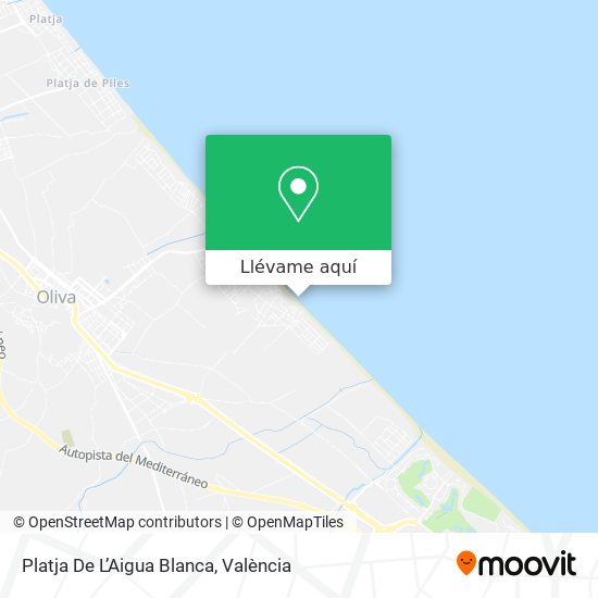 Mapa Platja De L’Aigua Blanca
