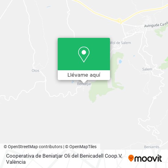 Mapa Cooperativa de Beniatjar Oli del Benicadell Coop.V