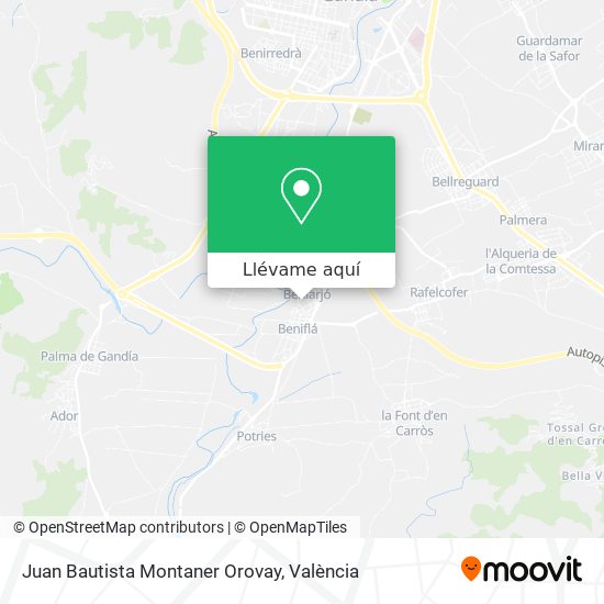 Mapa Juan Bautista Montaner Orovay