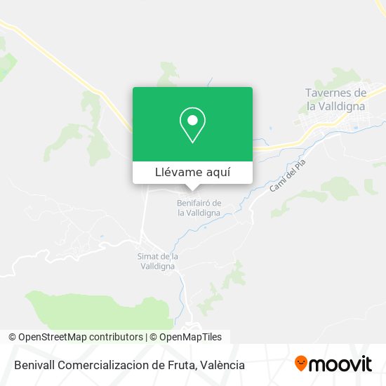 Mapa Benivall Comercializacion de Fruta