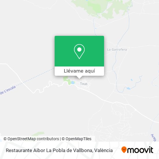 Mapa Restaurante Aibor La Pobla de Vallbona