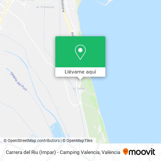 Mapa Carrera del Riu (Impar) - Camping Valencia