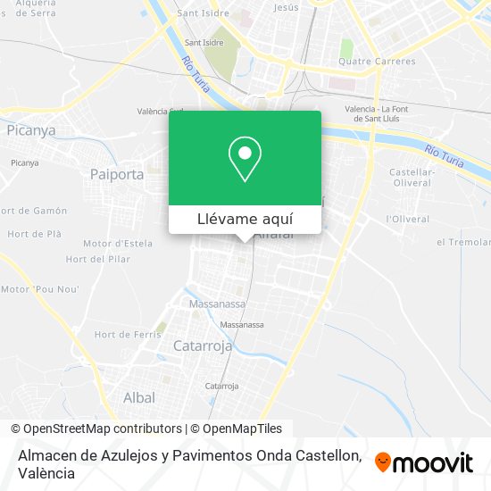 Mapa Almacen de Azulejos y Pavimentos Onda Castellon
