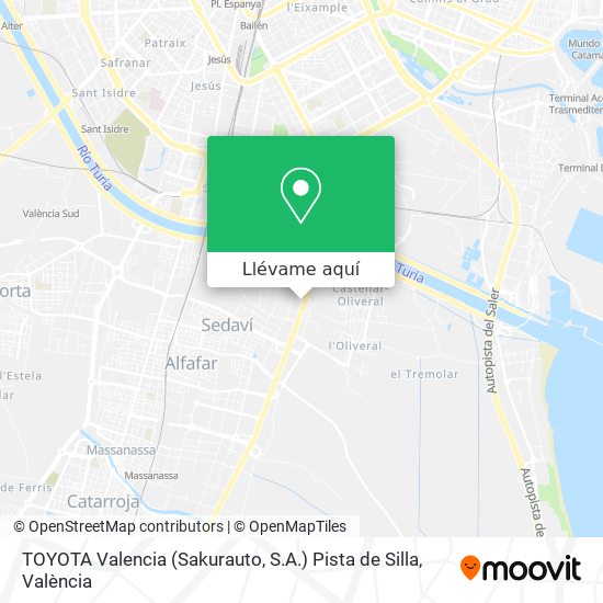 Mapa TOYOTA Valencia (Sakurauto, S.A.) Pista de Silla