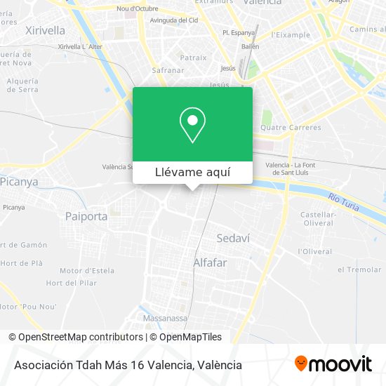 Mapa Asociación Tdah Más 16 Valencia