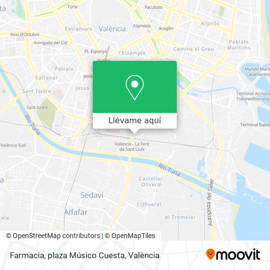 Mapa Farmacia, plaza Músico Cuesta