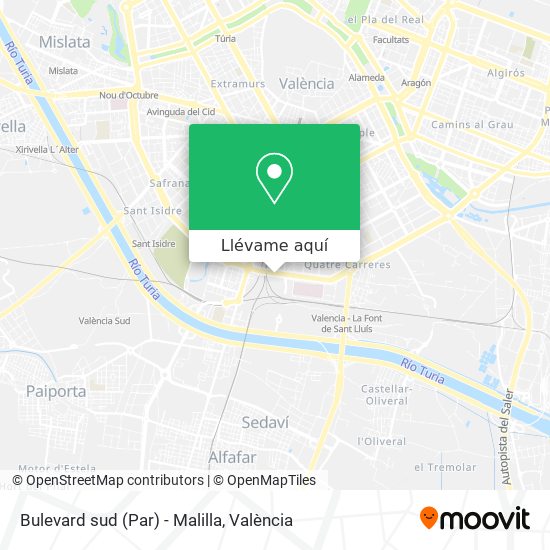 Mapa Bulevard sud (Par) - Malilla